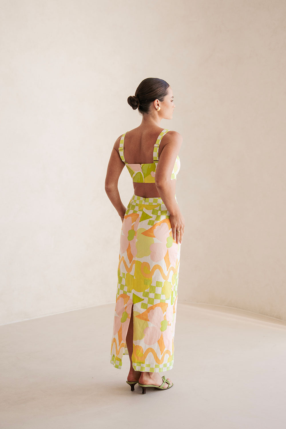 Unique Everett Checker Floral Dress - Sample Piece