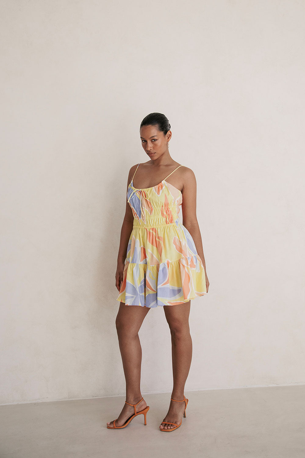 Exclusive Elia Purple Tacita Linen-Cotton Blend Mini Dress