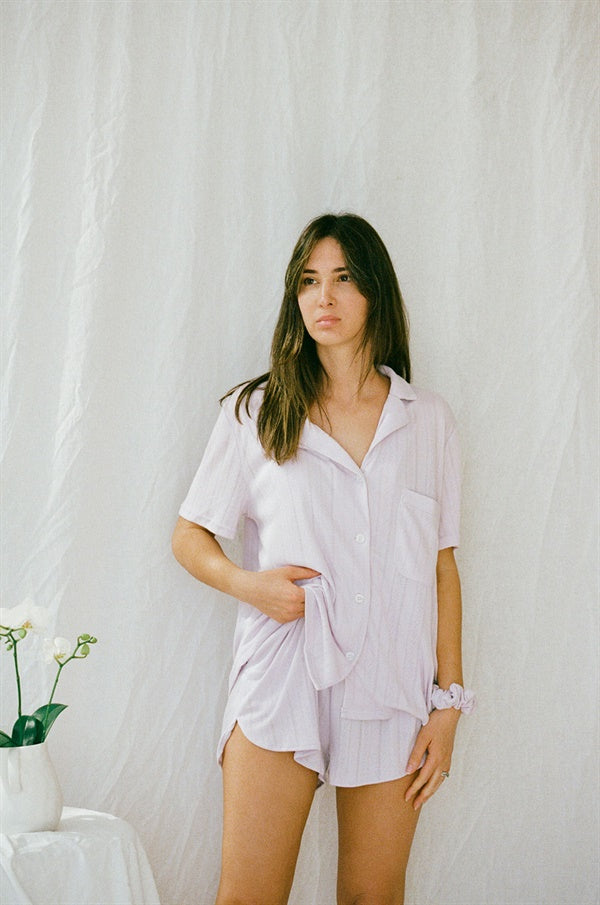 Lilac Colored Siesta Pajama Shorts - Soft and Comfortable Sleepwear