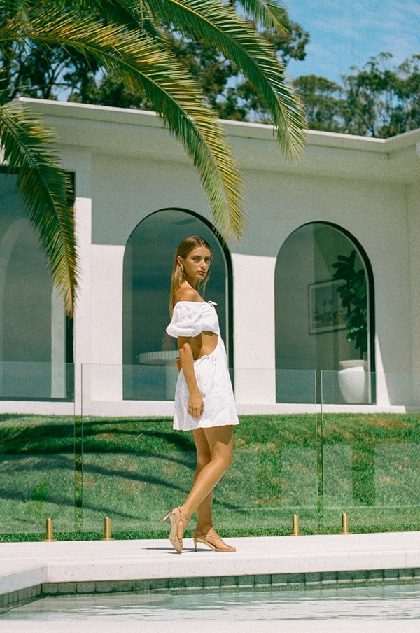 Unique Alana Dress Sample with Slightly Frayed Tie
