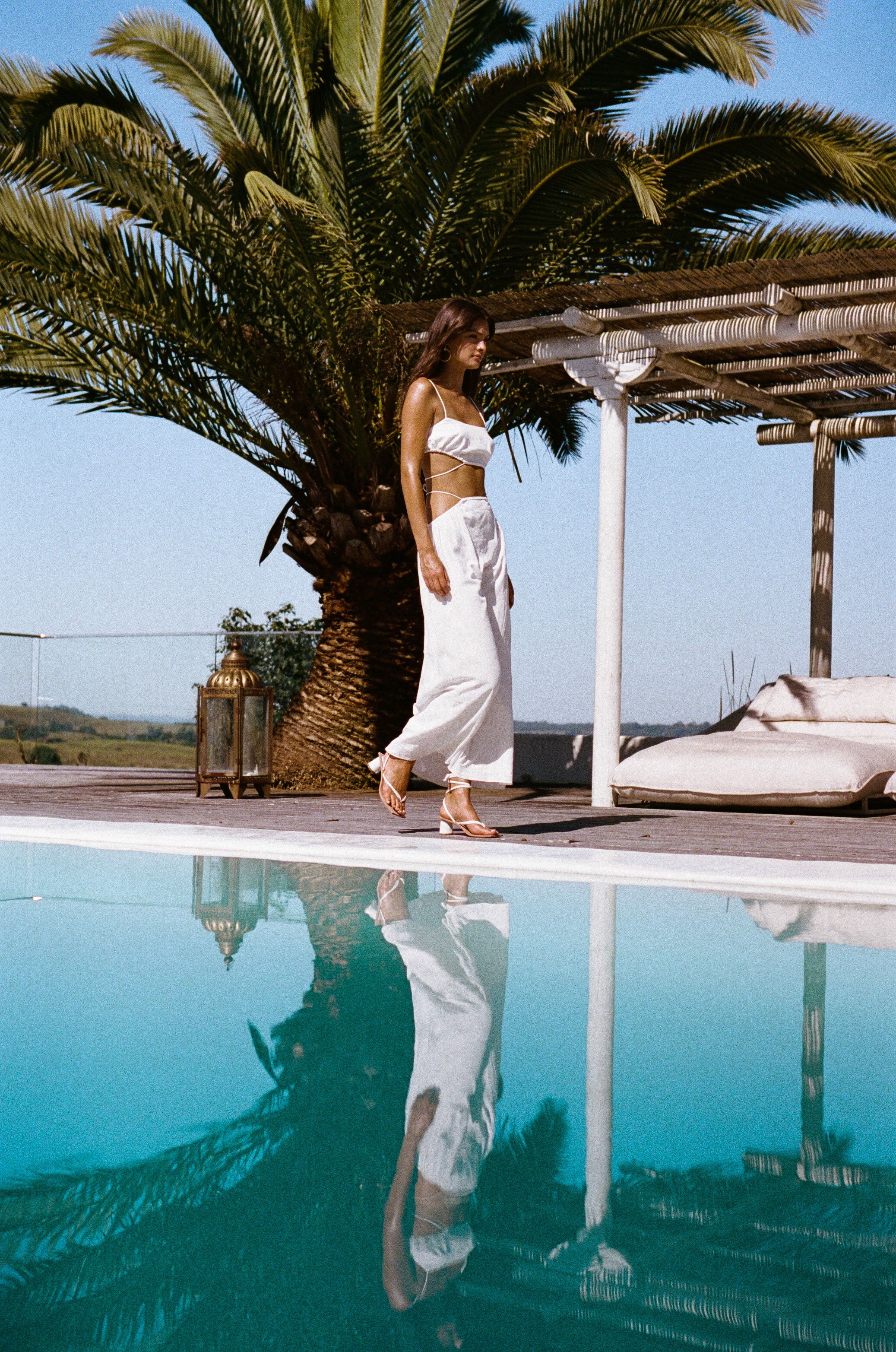 Sabo Exclusive White Linen Blend Cropped Tie Top - Zinnie Style