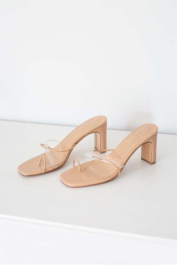 Tan Color Strappy Rafaela Women's High - Heel Shoes (Sample)