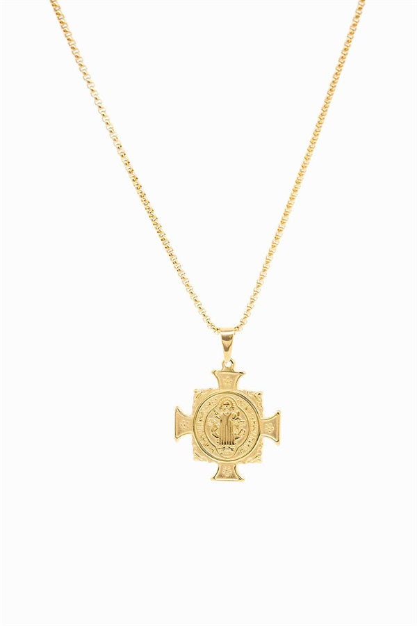 Stunning Gold - Toned Golden West Necklace with Egyptian - Inspired Pendant