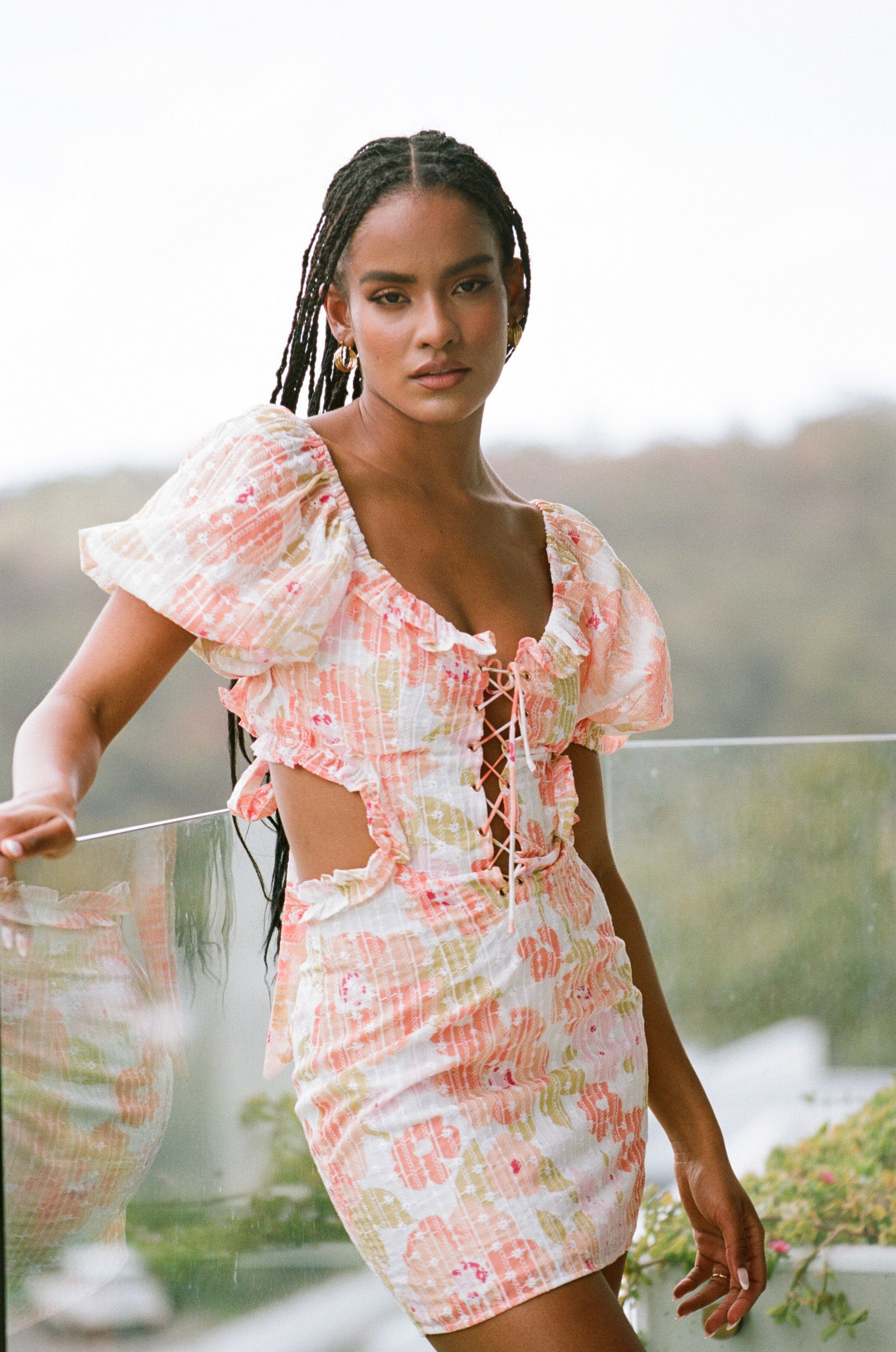 Exclusive Anemone Floral Brisa Corset Dress with Stylish Details