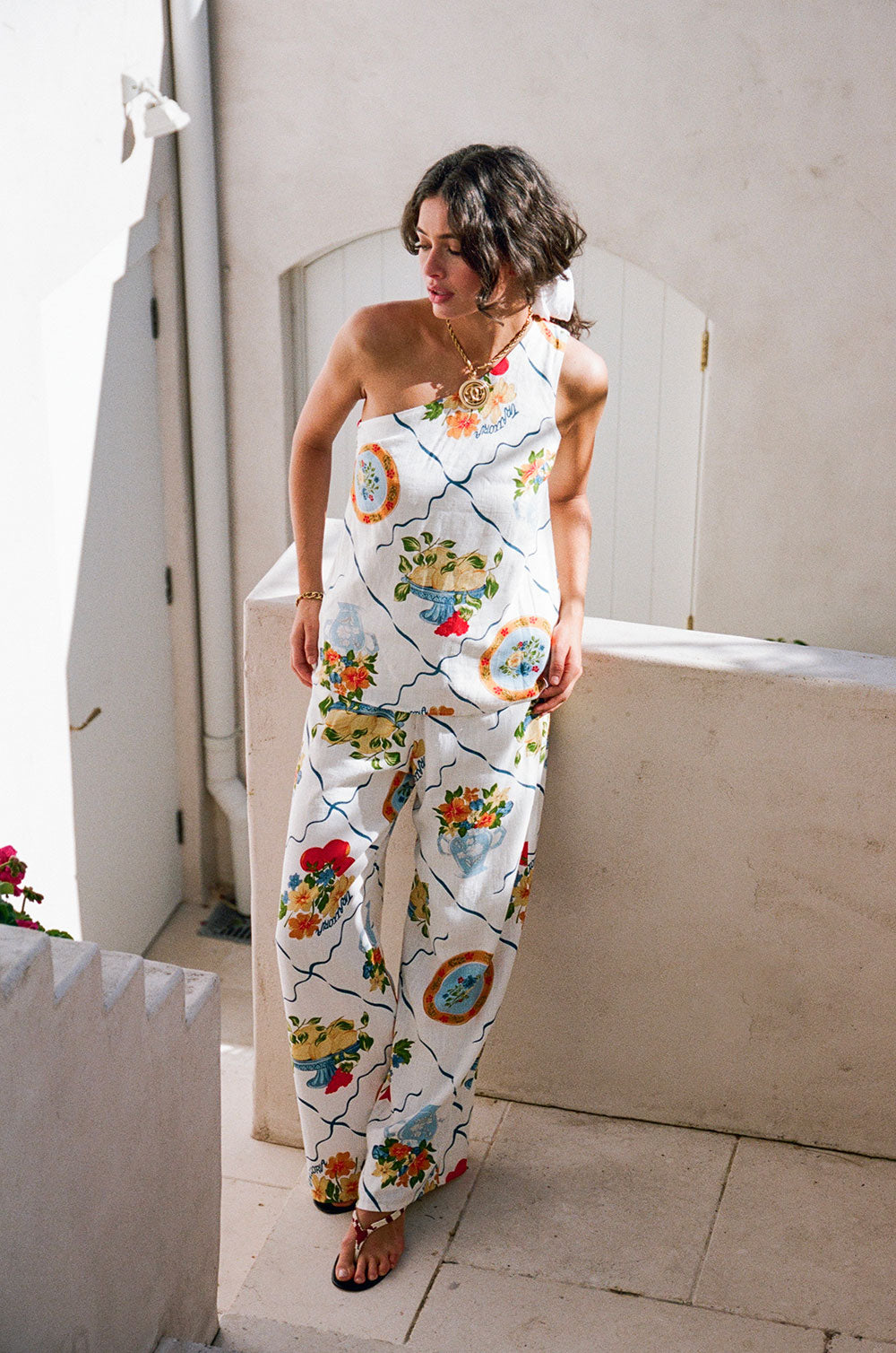 Fashionable Giuliana Trousers with Exclusive Trattoria Print