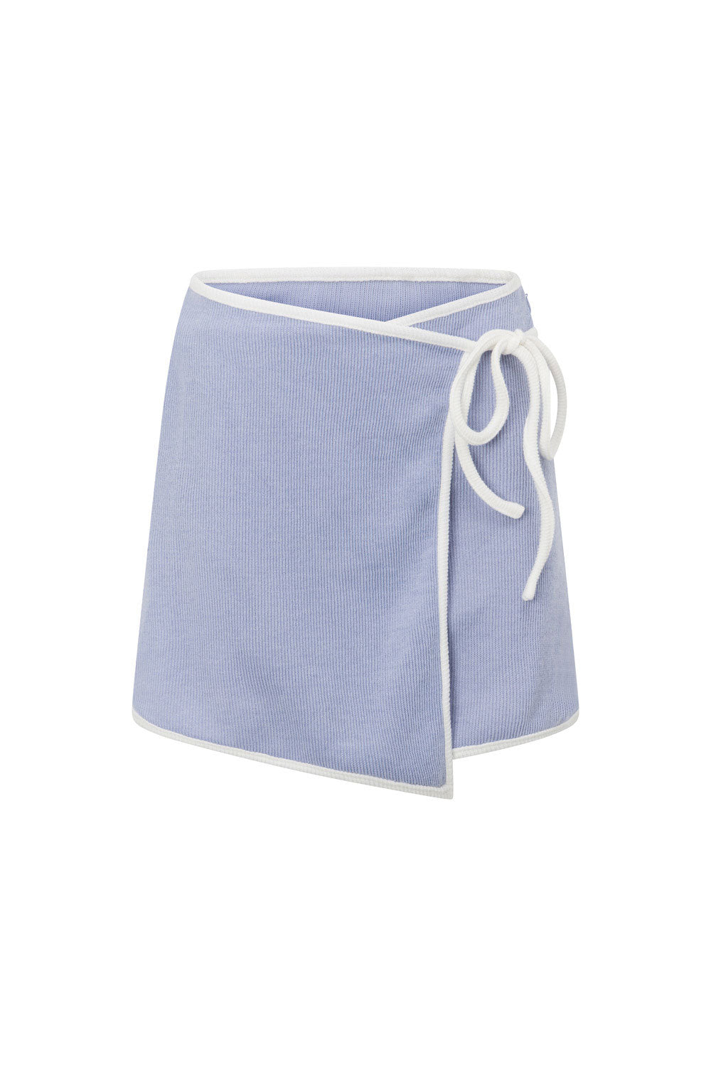Stylish Blue Ribbed High - Waisted Wrap Nari Skirt by Sabo