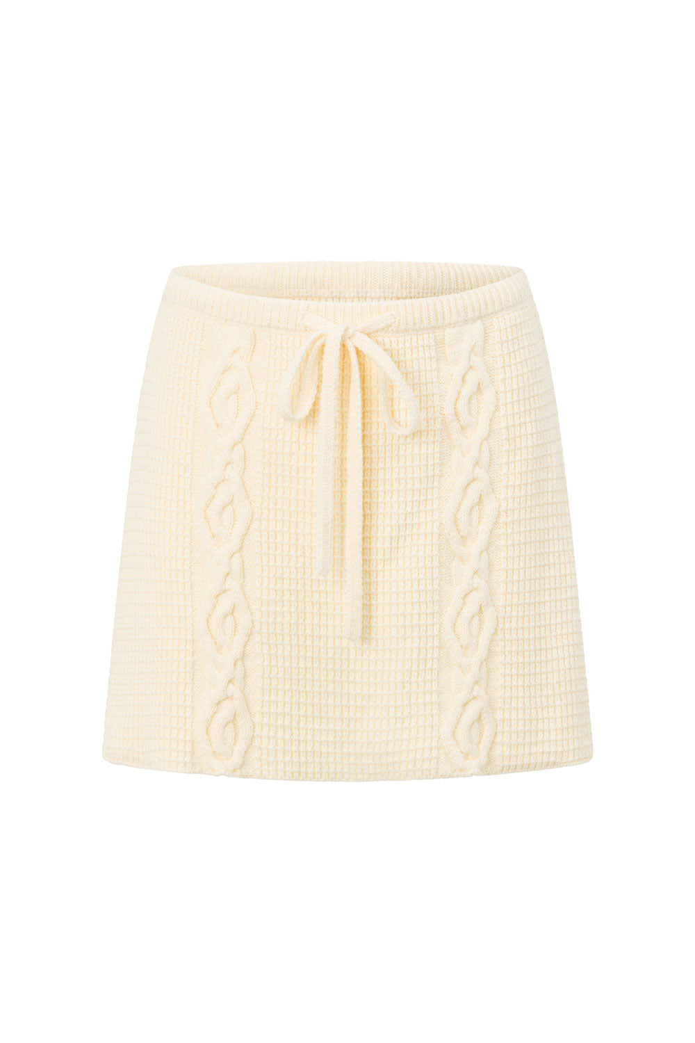 Elegant Cream-Colored High-Waisted Cotton Blend Nevaeh Skirt
