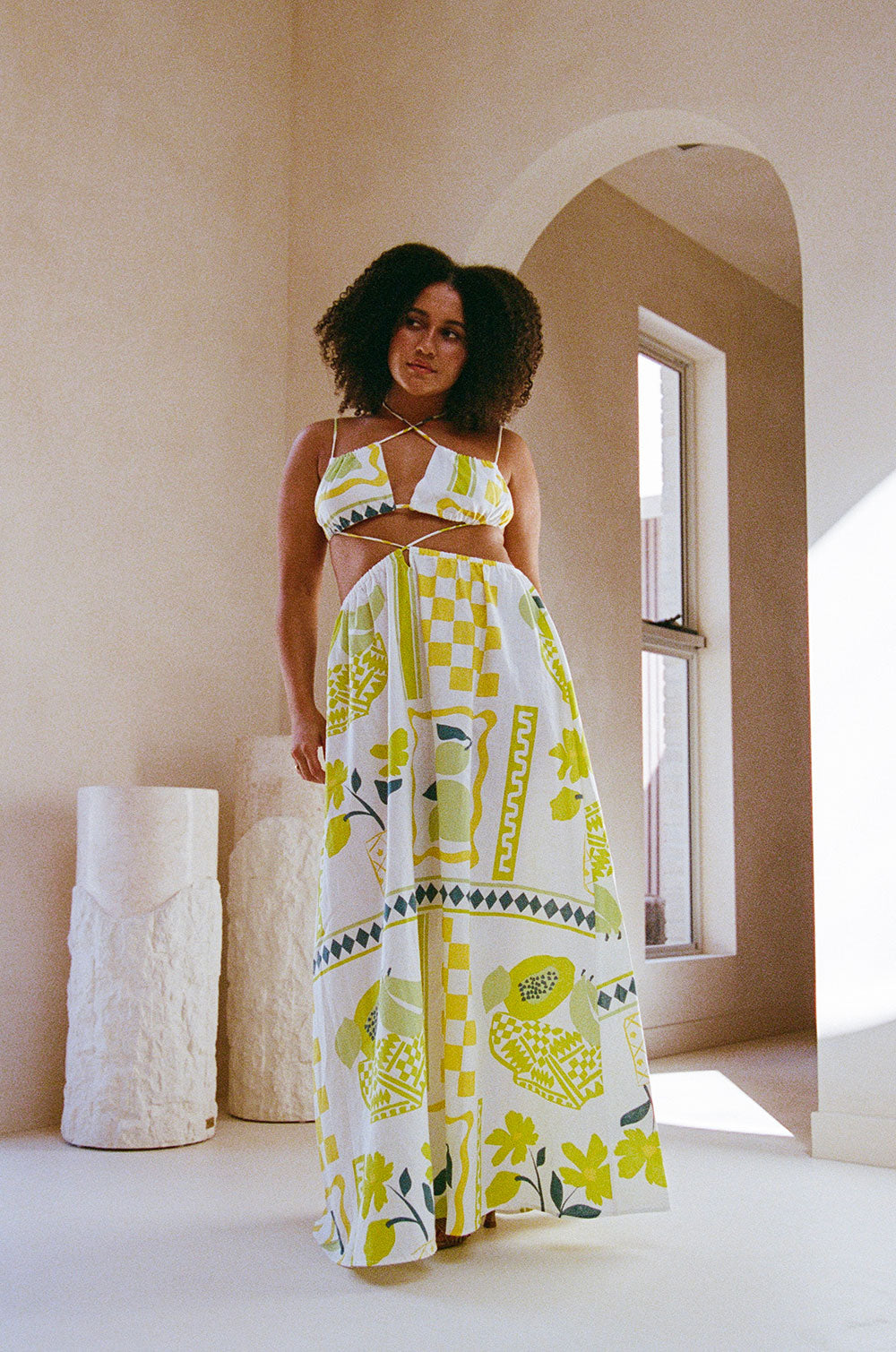 Stylish Prego Verde Backless Maxi Vita Dress