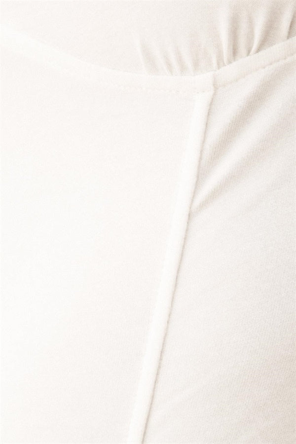 Light Cream Slightly Stretchy Cotton Sia Corset Bodysuit