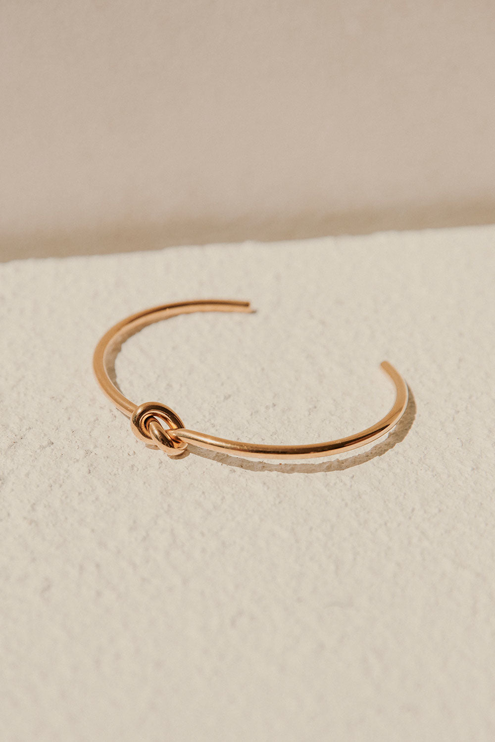 Elegant Gold-Toned Nia Knot Adjustable Open Cuff Bangle