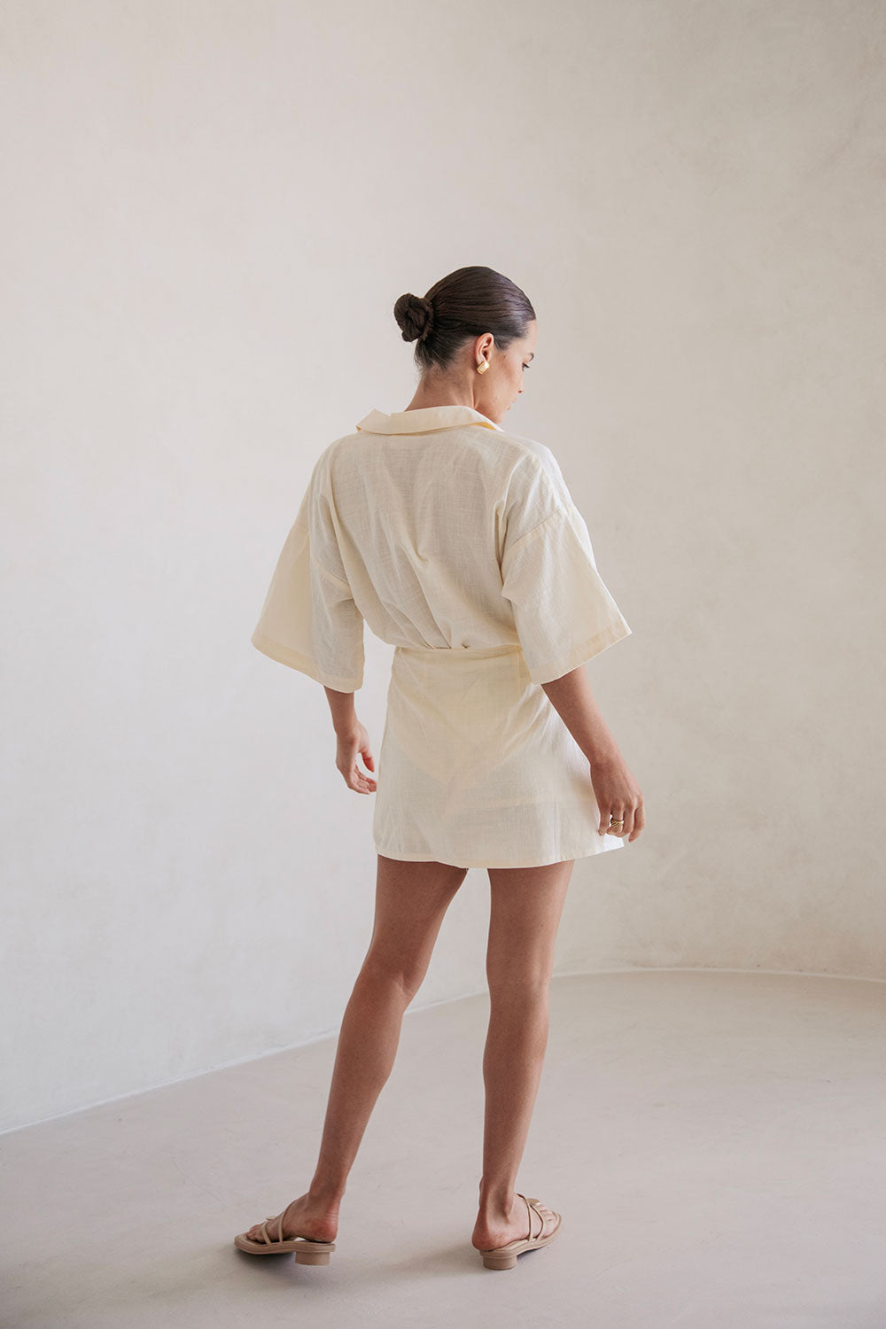 Buttery Yellow Structured Natural Cotton Nari Wrap Skirt