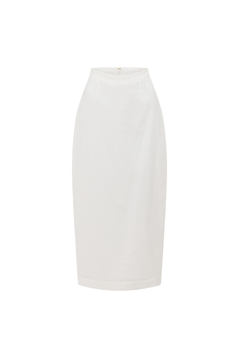 Exquisite White Natural Cotton High - Waisted Midi Tanitia Skirt