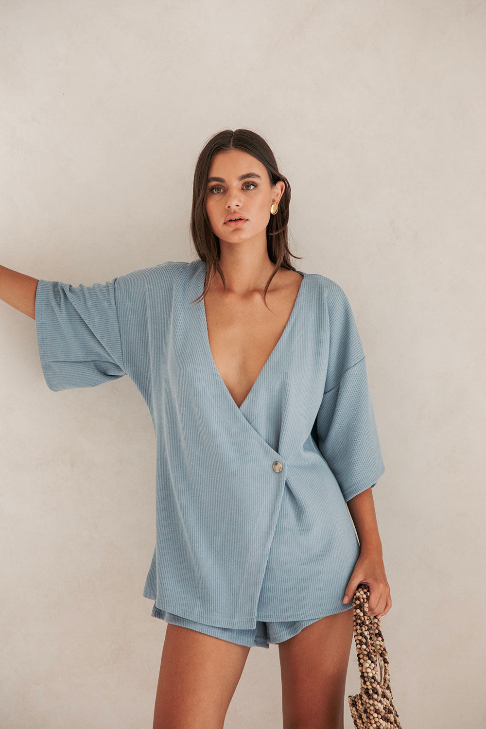 Blue Wyatt Women's Fashion Top - Exclusive Sample Piece