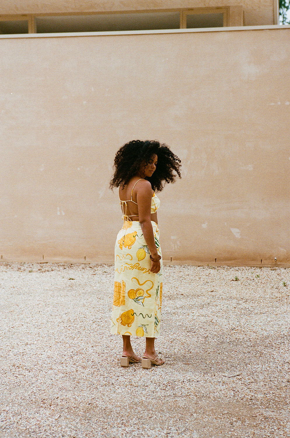 Unique Tillie Midi Skirt in Amalfi Citrus Shade