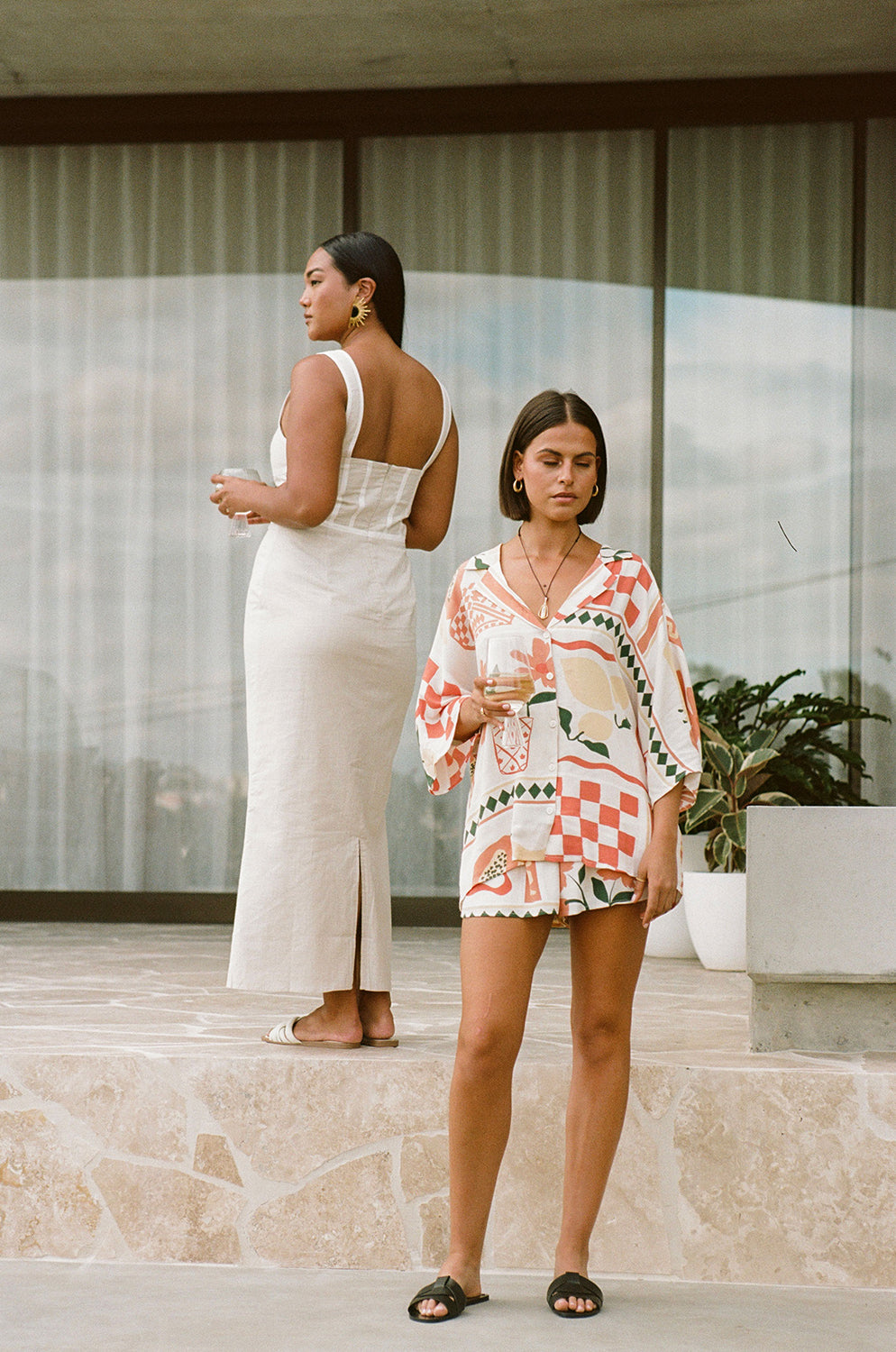SAMPLE - Women's Ricardo Midi Dress in Stone Color
