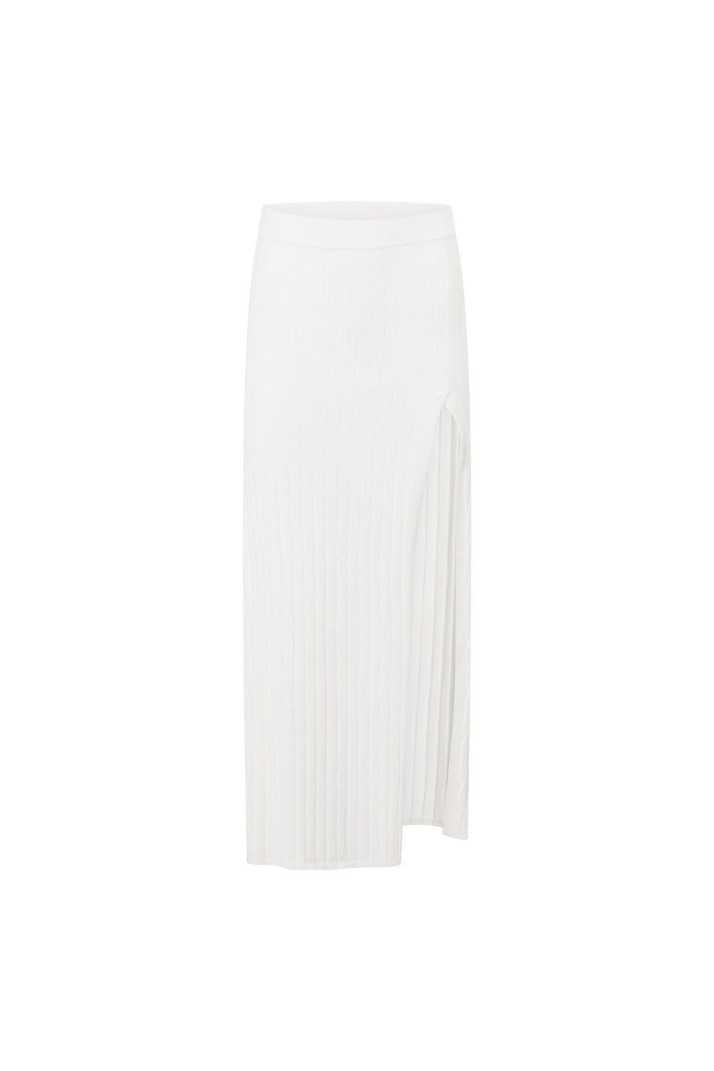 Exclusive Sabo-Designed White Textured Mini Pleated Elasticated Waist Saria Skirt