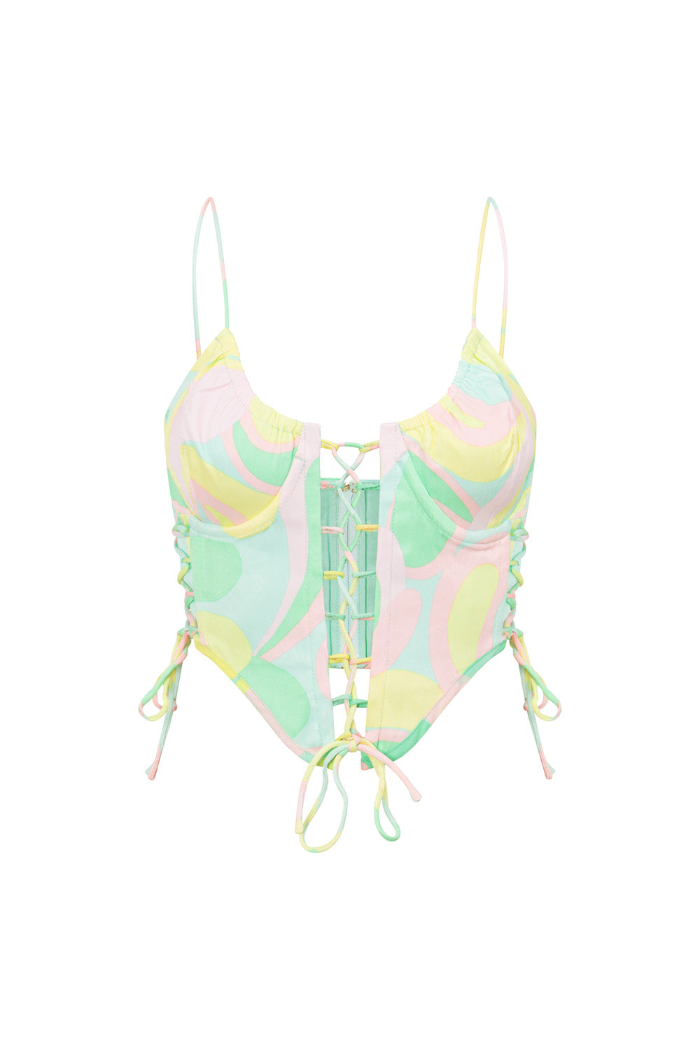 Exclusive Seafoam Swirl Print Marielle Matte Silky Top
