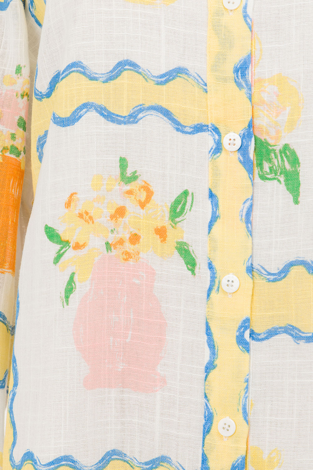 Sabo's Exclusive Jay Women's Shirt Dress with Flower Pots Print