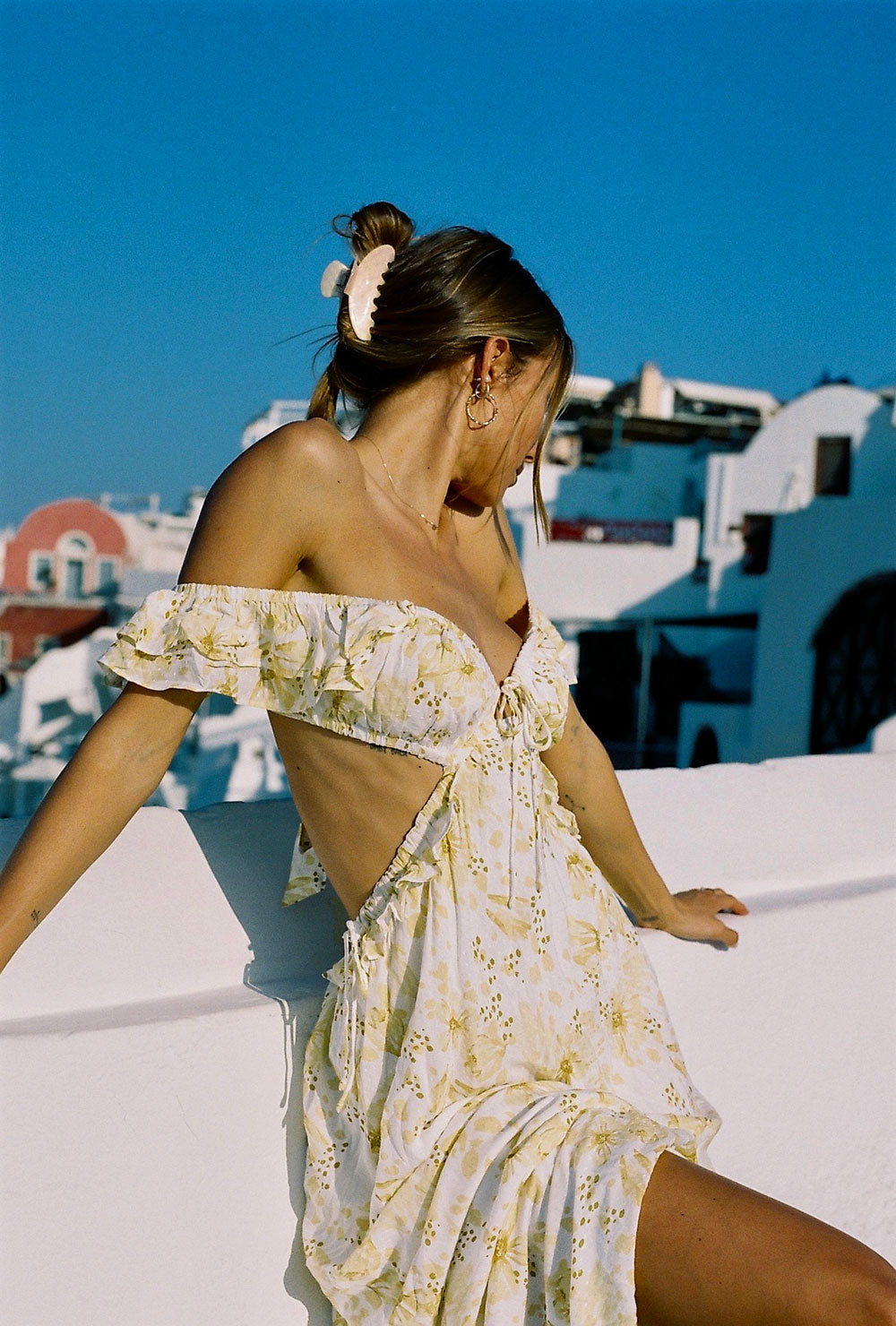 Exquisite Animal Floral Print Archa Summer Backless Maxi Dress