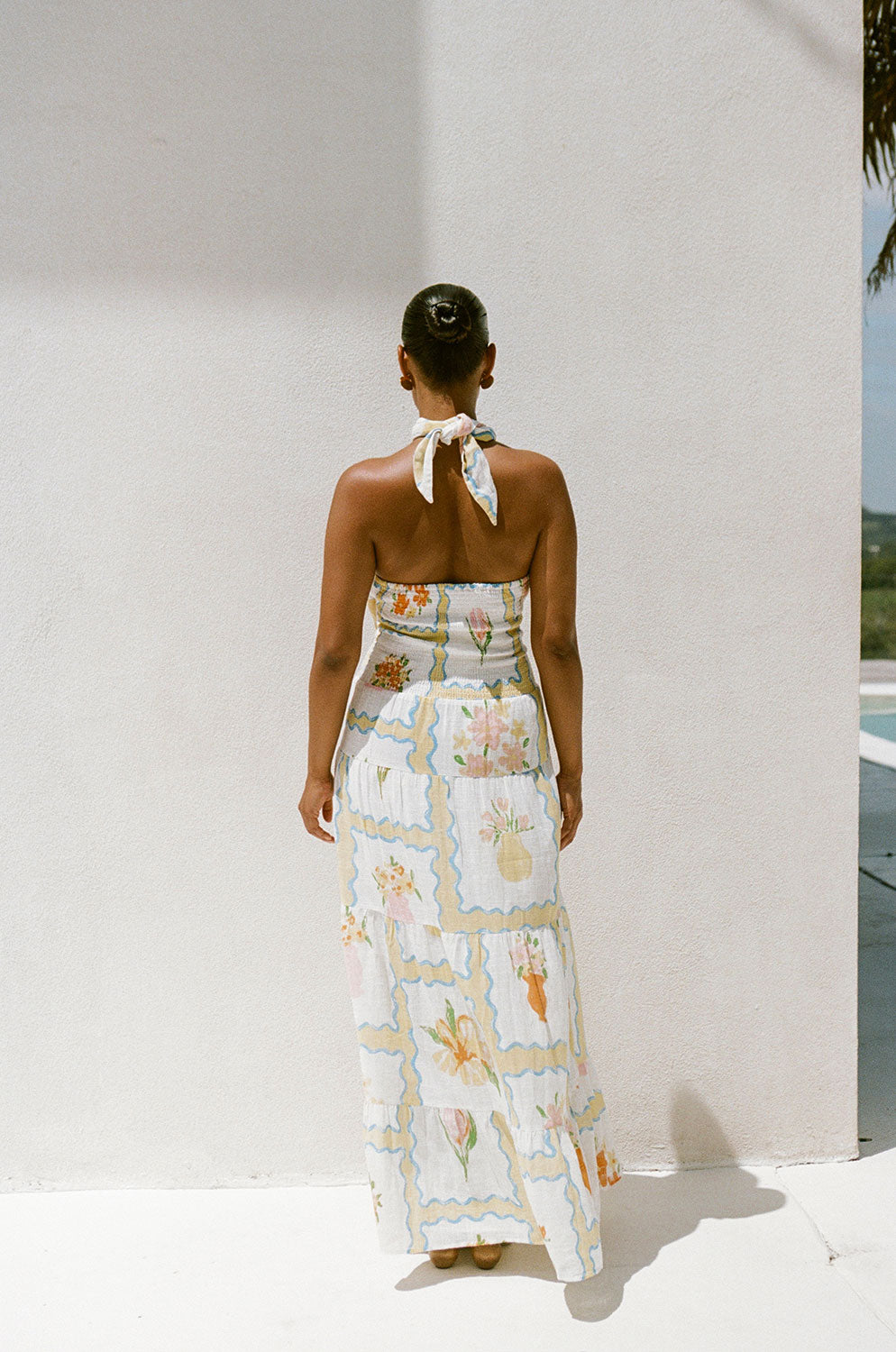Unique Sample of Terese Flower Pots Print Dress - Women's Fashion