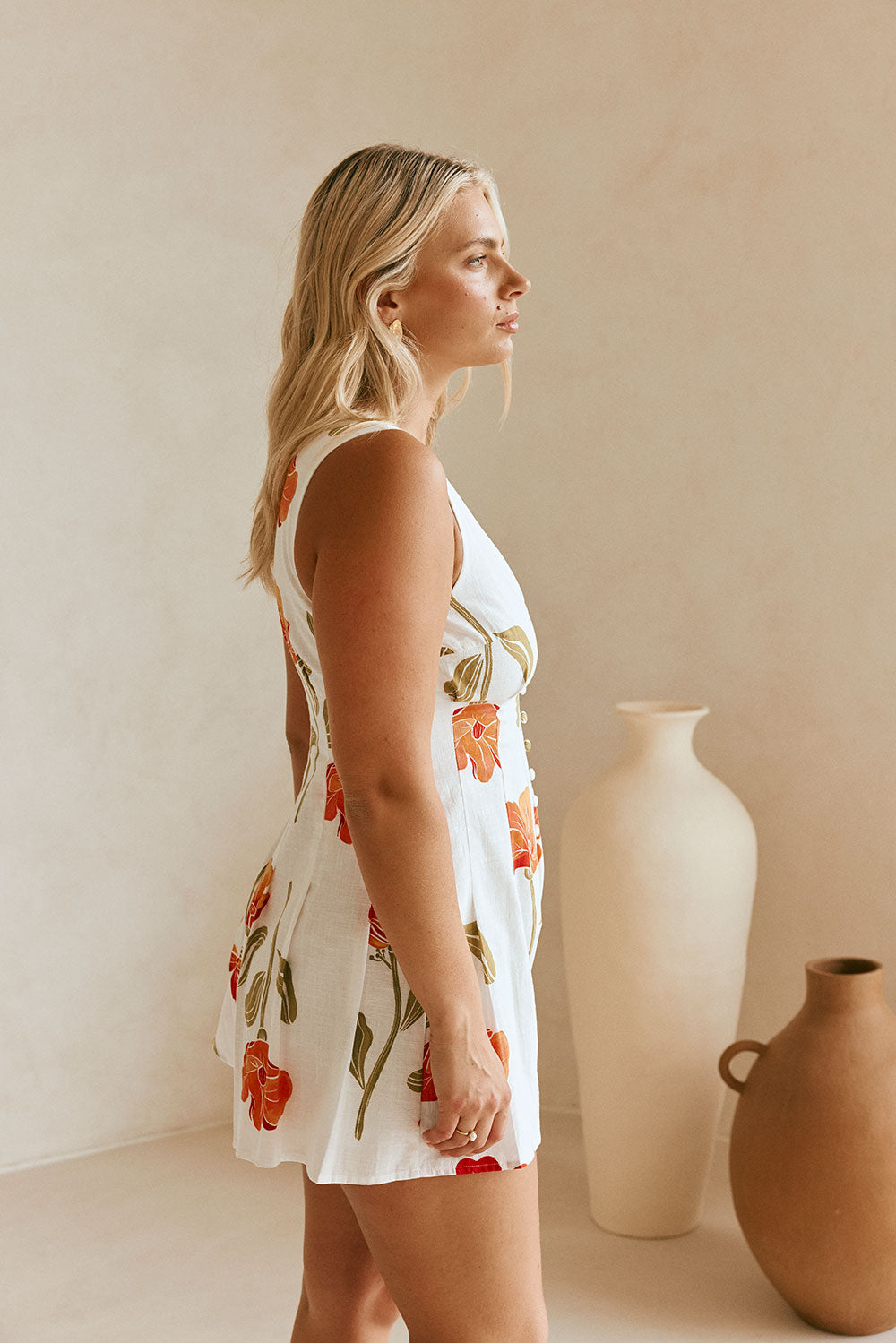 Unique Jade Playsuit in Poppy Color - One - of - a - Kind Sample