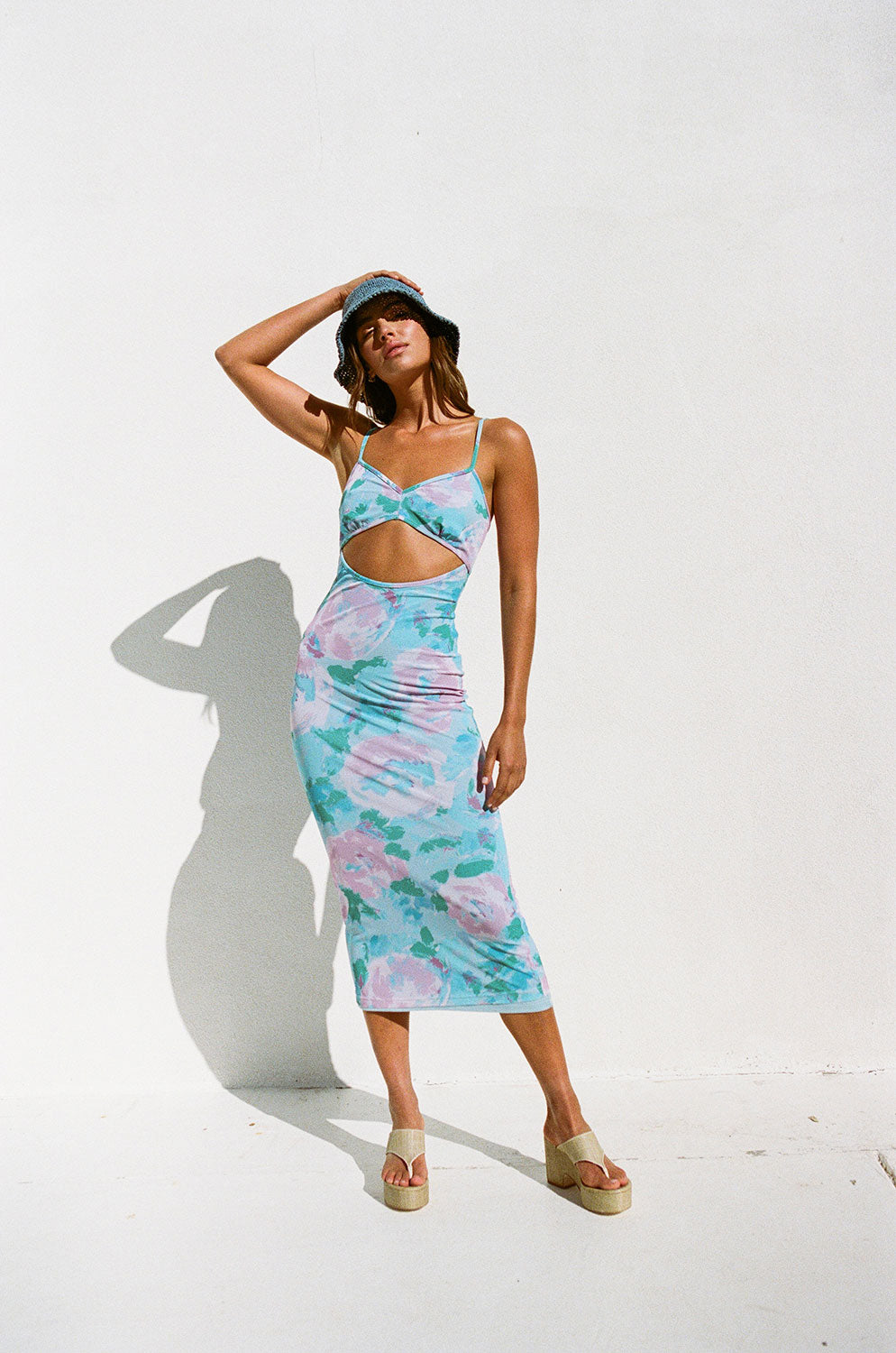 Sabo's Exclusive Zantina Cutout Midi Dress with Water Lilies Print