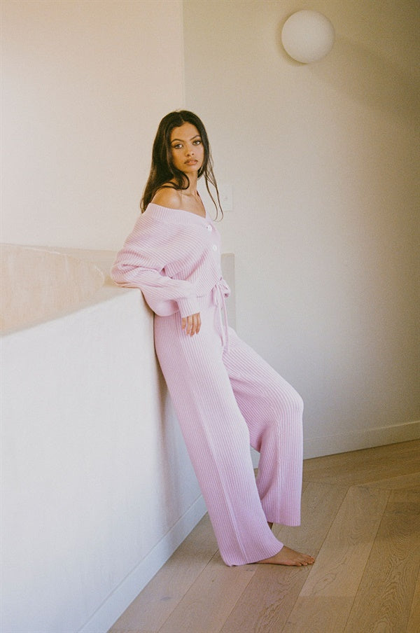 Fashionable Women's Zenith Pink Knitted Pants