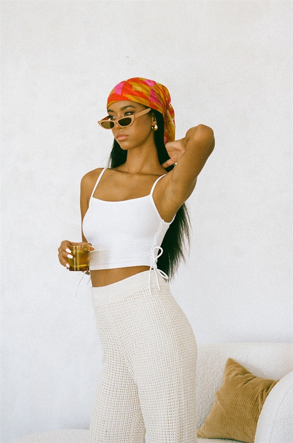 White Cotton Blend Sabo Exclusive Mish Women's Top