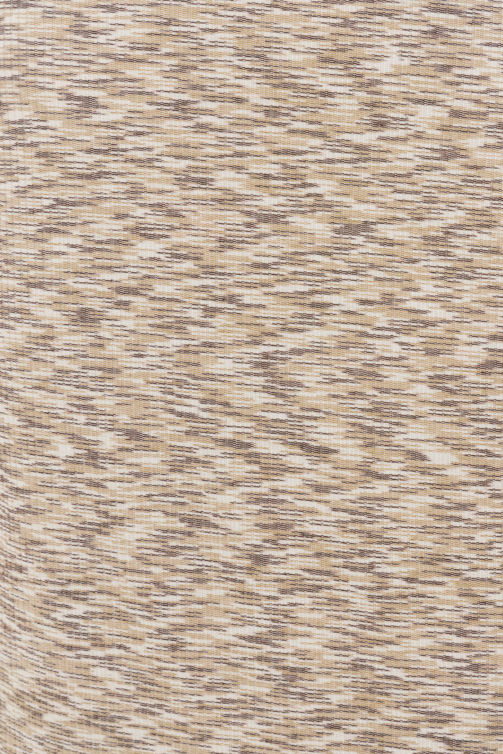 Stretchy Ribbed Tan and White Marl Strapless Midi Calen Dress