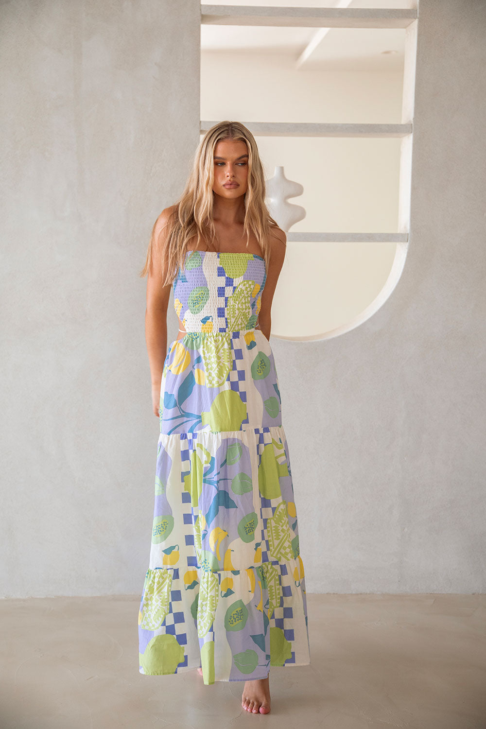 Exquisite Nyra Dress in Exclusive Dolce Verde Print