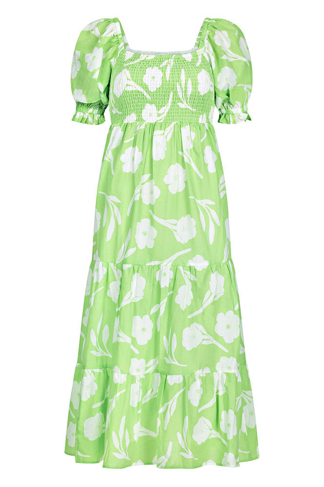 Exclusive Mint Floral Allani Lightweight Cotton Voile Midi Dress