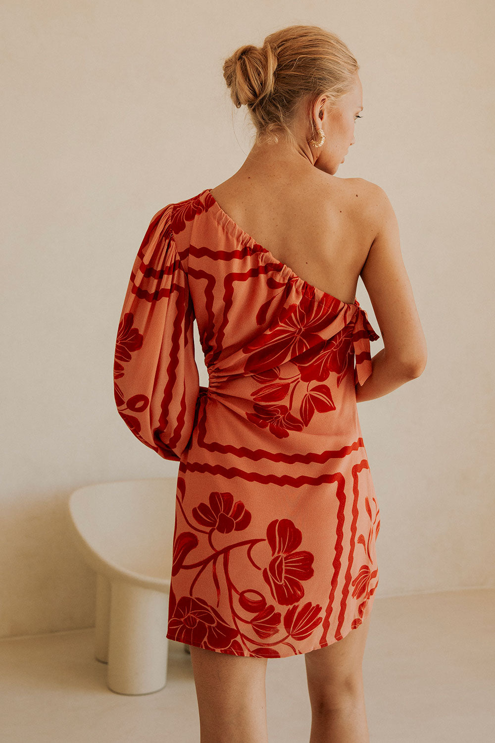 Unique Eila Dress with Fiore Postcards Design - Sample Piece