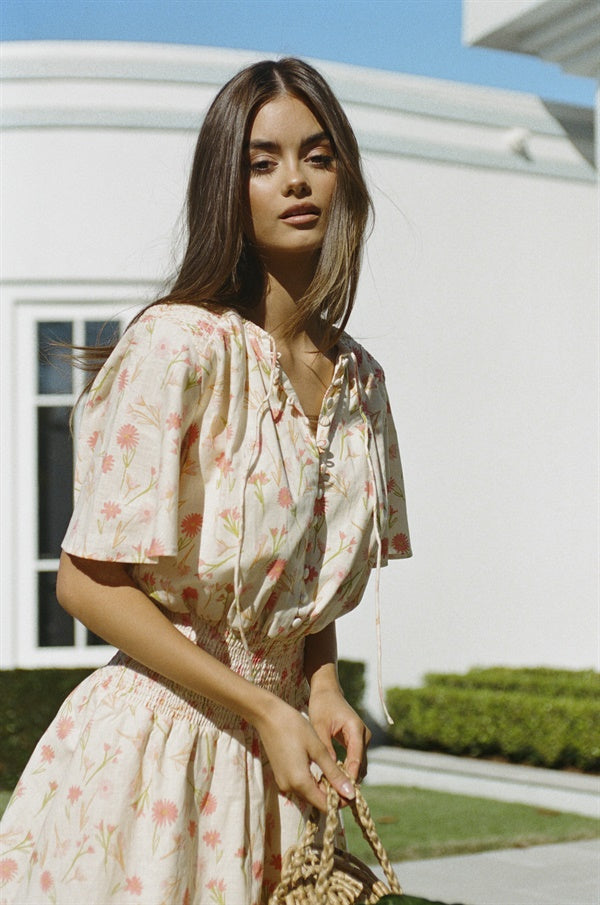 Sabo's Exclusively Designed Oria Women's Floral Print Cotton Dress