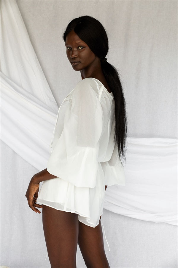 Unique Sheer Dove One - off Sample Playsuit for Fashion Lovers