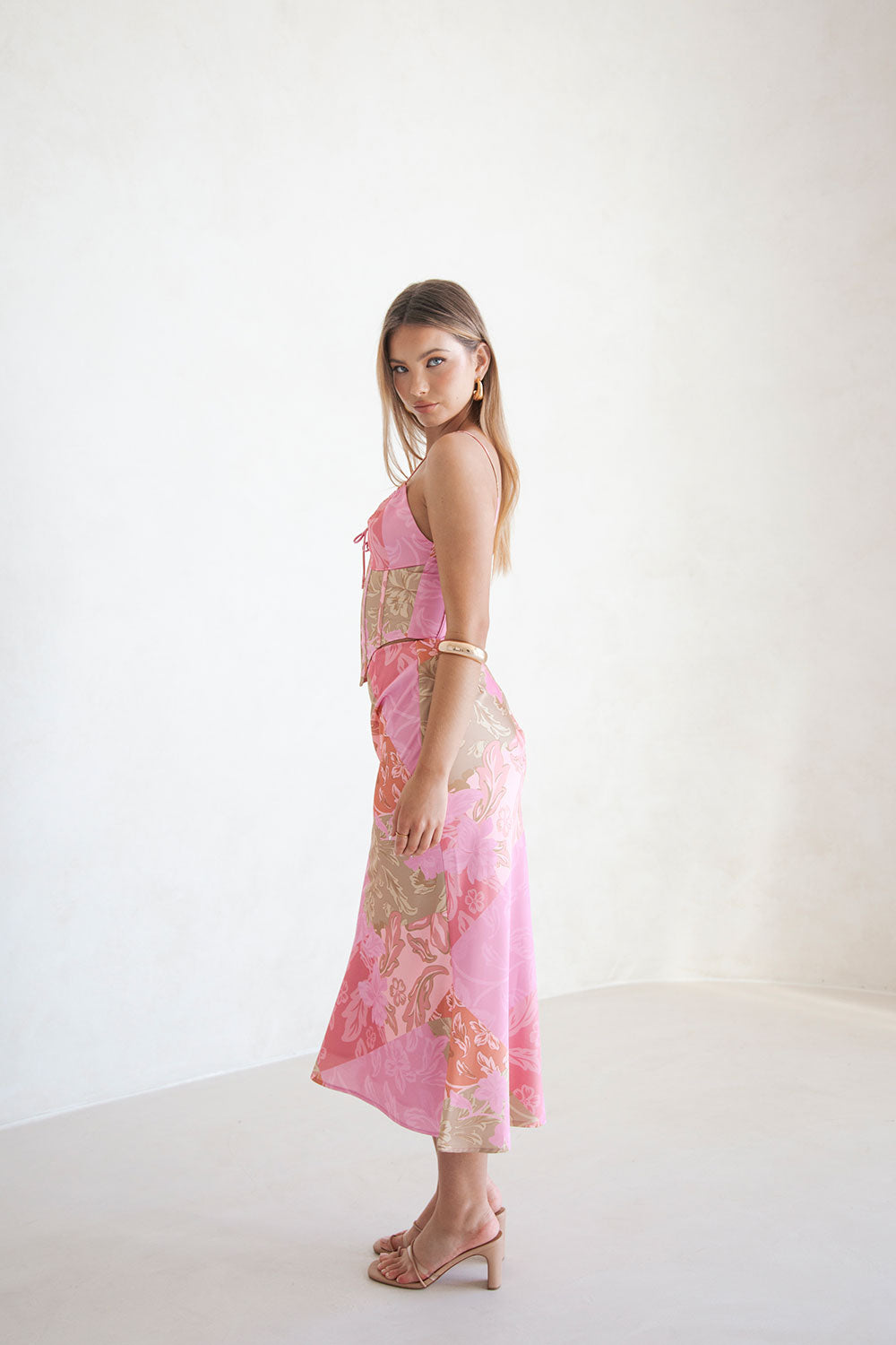 Silky Nikita Midi Skirt with Exclusive Florent Patchwork Print