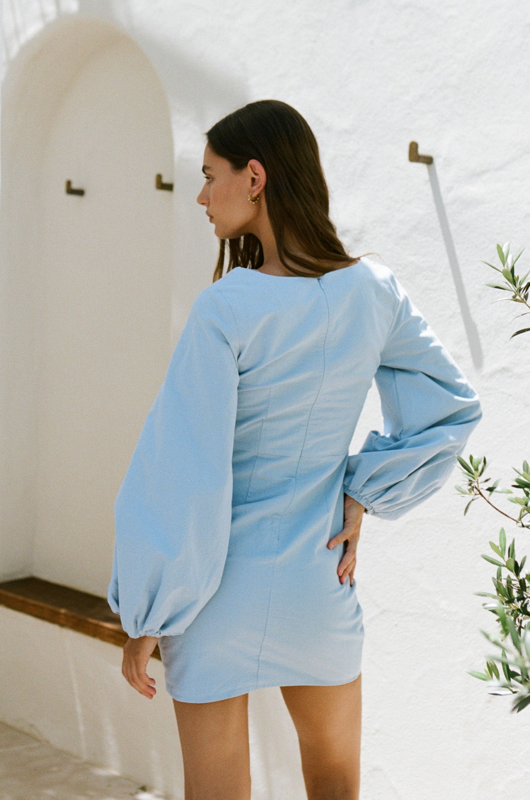 Fashionable Minna Periwinkle Button-down Women's Dress - Sample Size XS