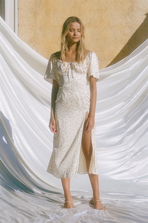 Silky Women's Midi Zamia Dress with Exclusive Floral Print