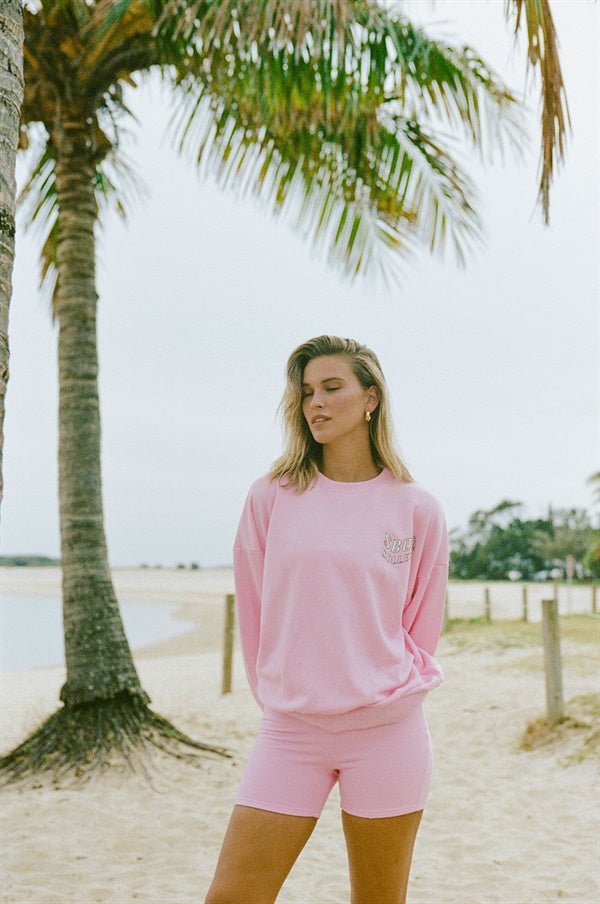 Soft Pink Natural Cotton Kairi Taffy Sweater Inspired by 90's