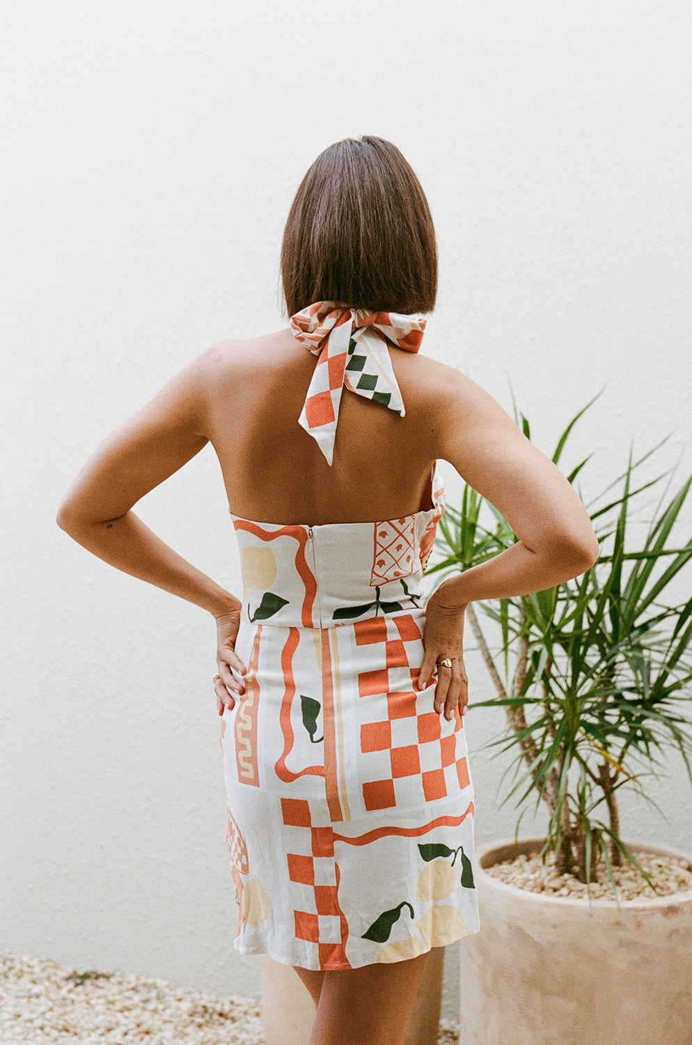 Exclusive Sample - Nelly Halter Dress in Prego Red for Fashion Lovers
