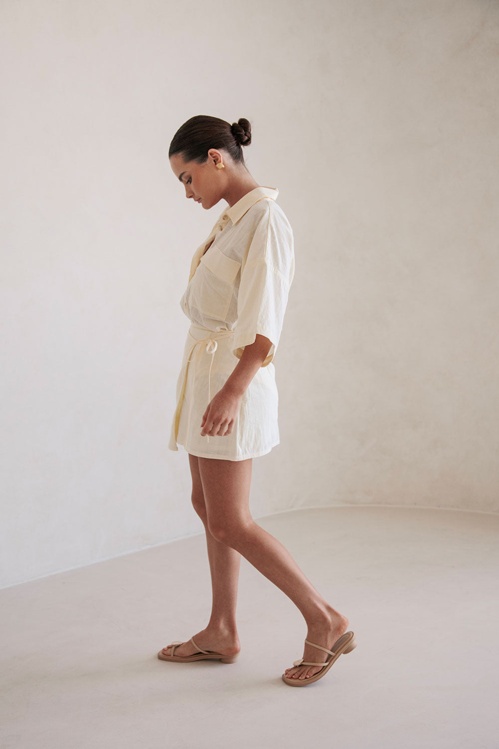 Buttery Yellow Structured Natural Cotton Nari Wrap Skirt