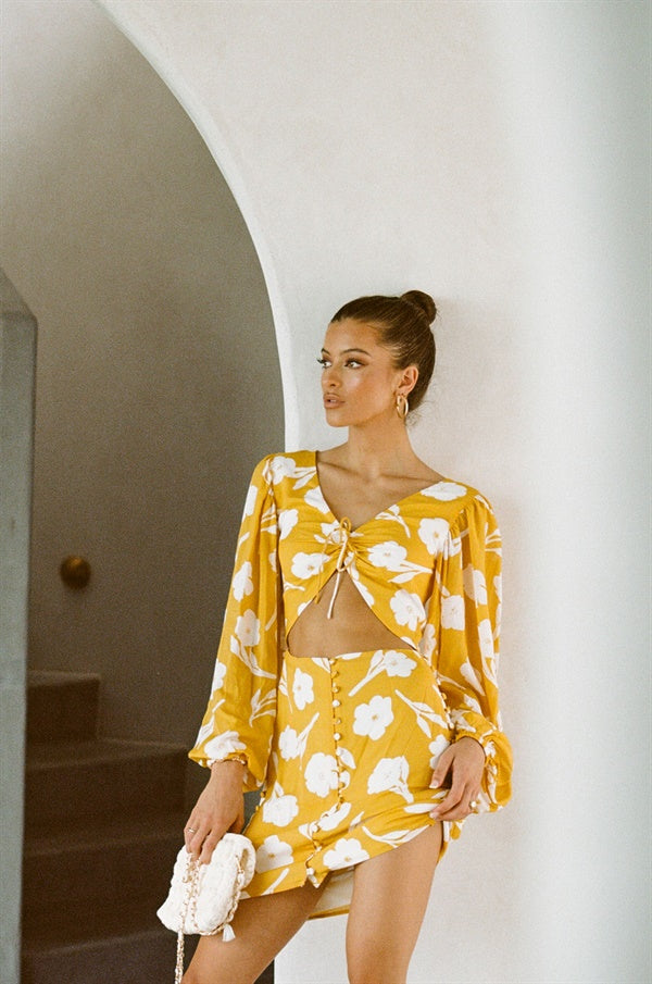 Unique Yellow Paraiso Lista Dress - Sample Edition