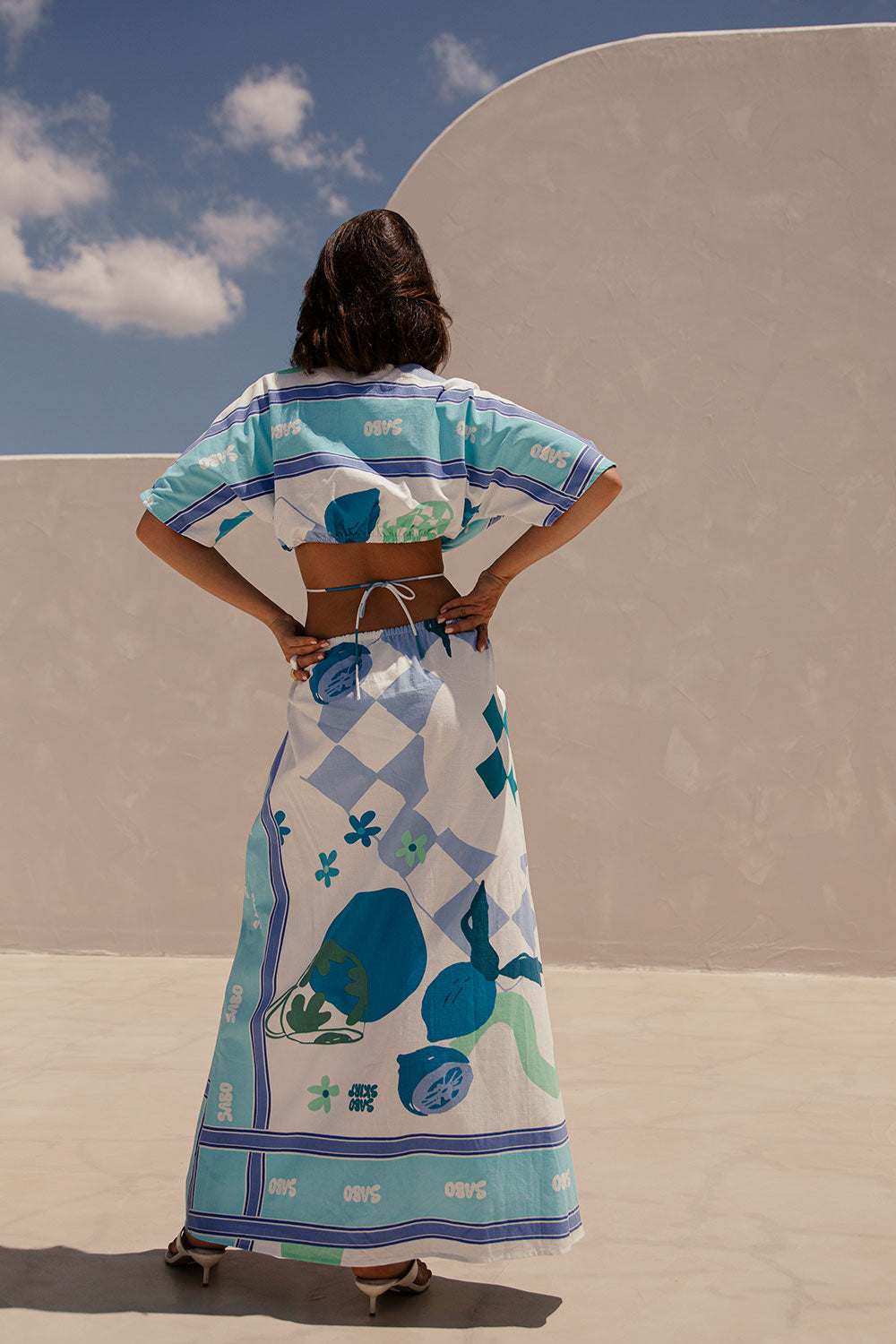 Azure Scarf-style Naya Wrap Top - Unique Sample