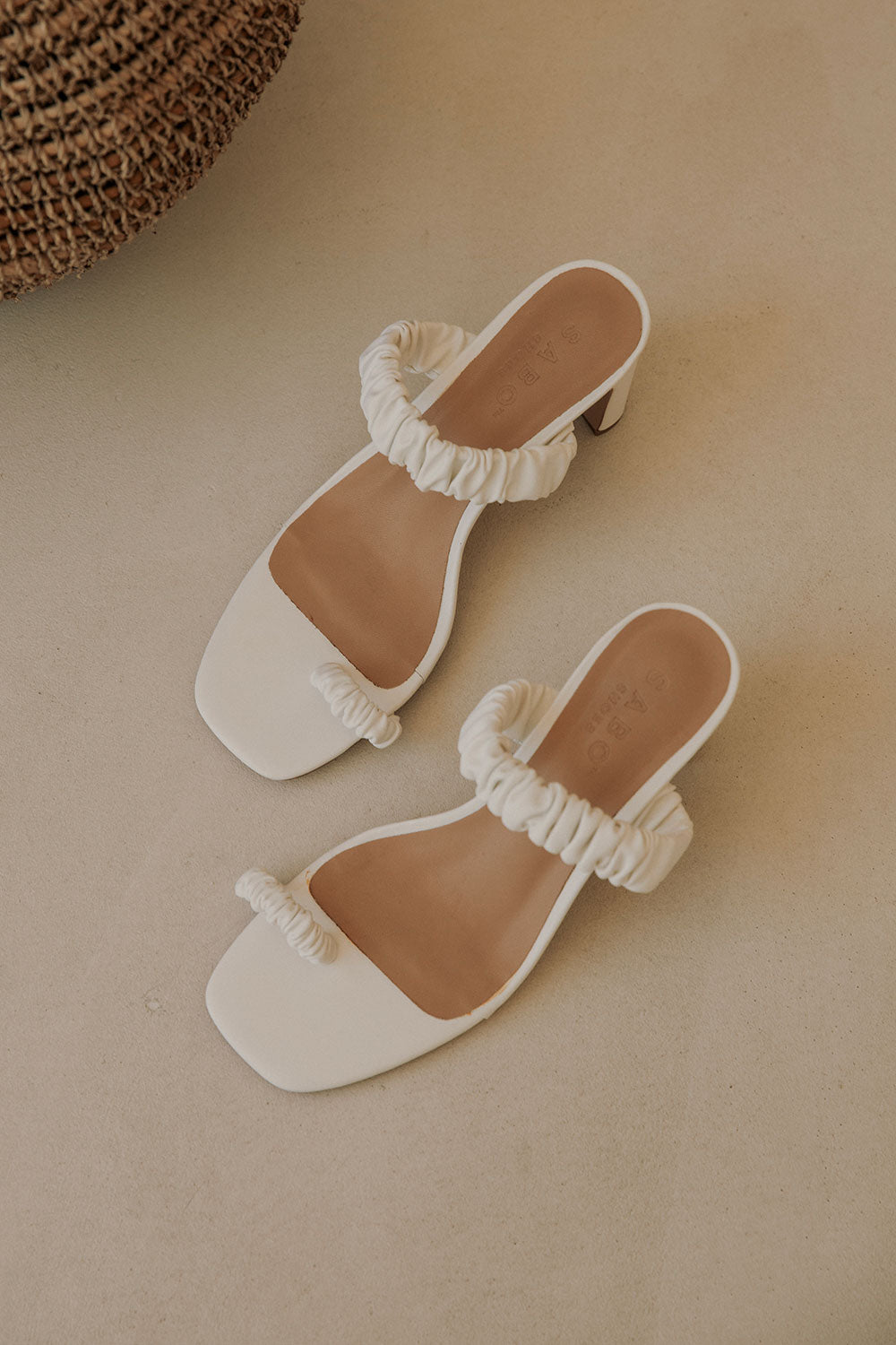 Exclusively Designed White Vegan Leather Catalina Heels