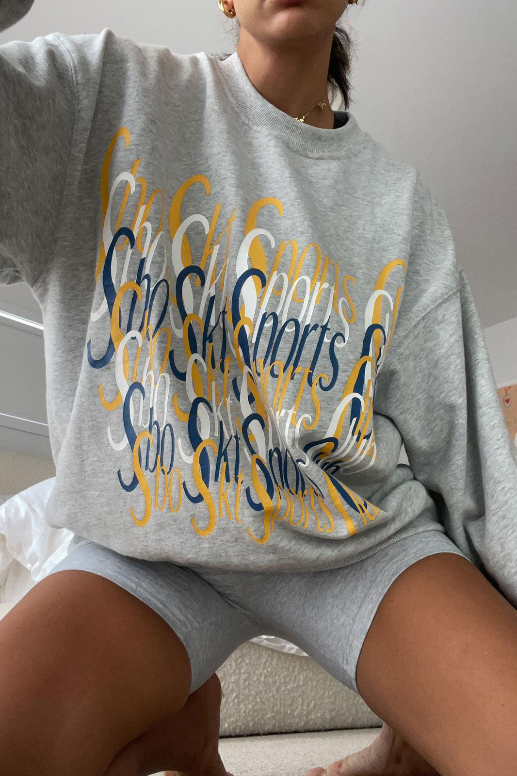 Cosy Oversized Archer Cotton Sweater with Club Graphics