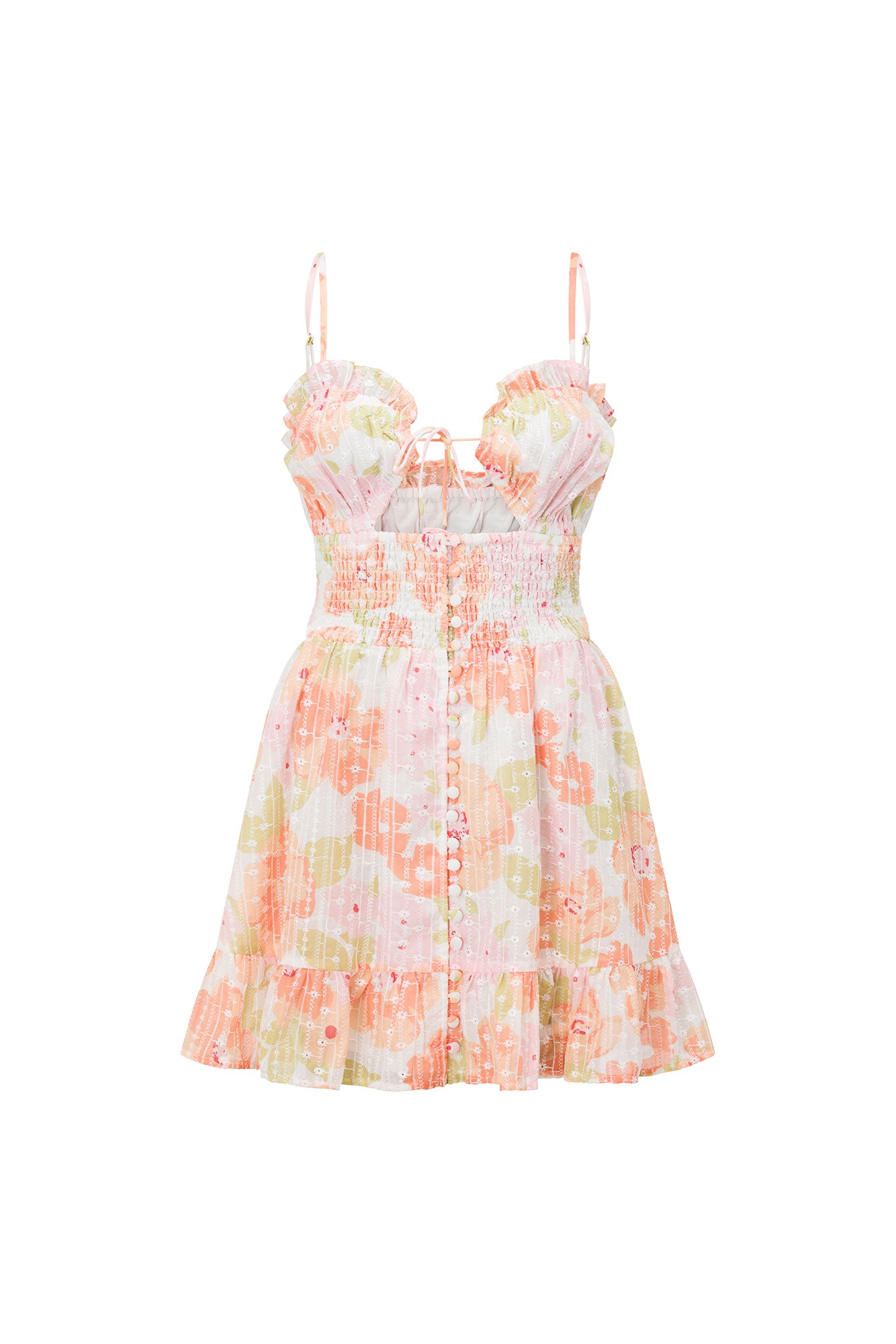 Exquisite Karolina Shirred Women's Dress with Anemone Floral Print