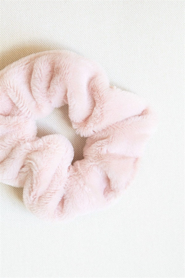 Fluffy Pink Elastic Soft Scrunchie - Ideal for Upstyles
