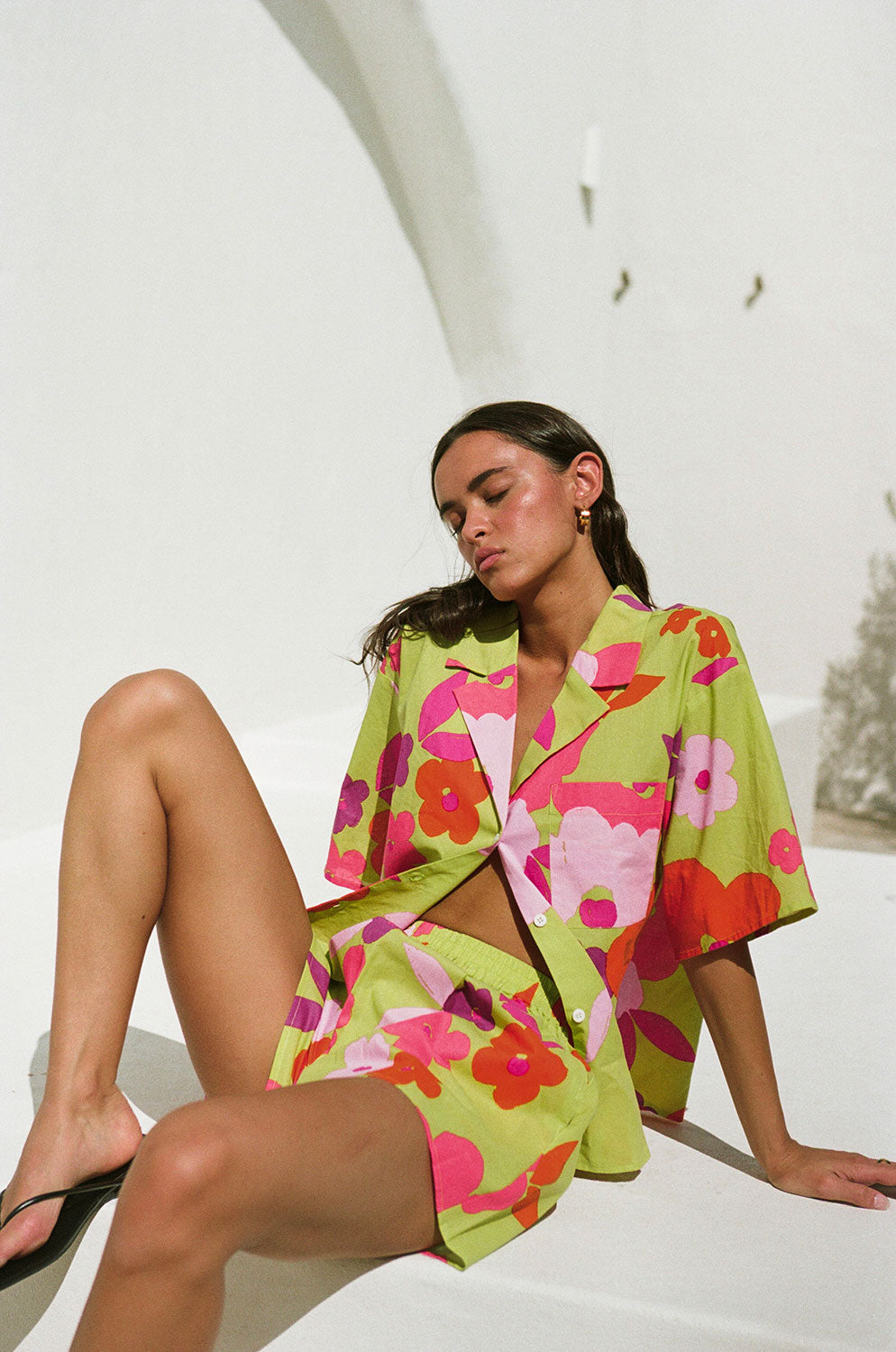 Unique Thessy Lime Floral Women's Top - A Sample Piece