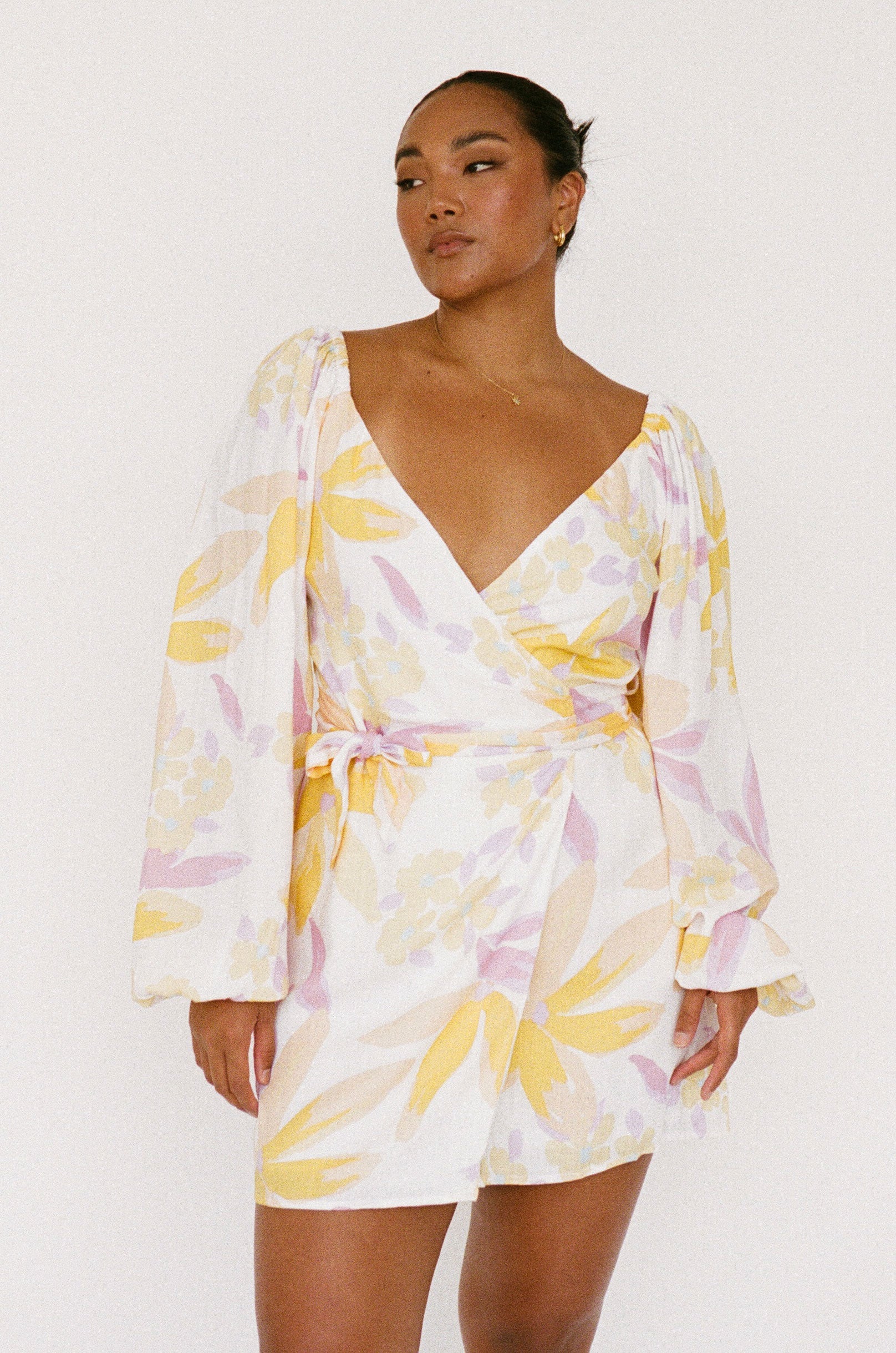 SAMPLE - Women's Kona Wrap Dress Featuring Paradise Floral Pattern