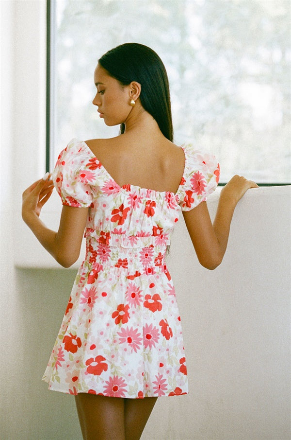 Stylish Vintage Floral Kalina Cotton Voile Dress for Women