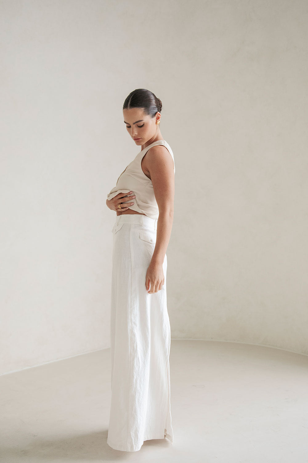 Sabo-Designed White Mahli Maxi Skirt for Trans - Seasonal Styling